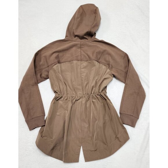 Athleta Rustic Beige Triumph Hybrid Hooded Jacket Small - Picture 6 of 11